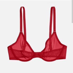 NWT CUUP ‘The Plunge’ Mesh Bra in Cerise